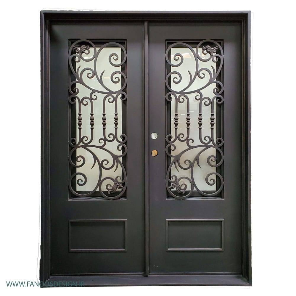 درب دولنگه فرفروژه فلزی لابی کد 2137