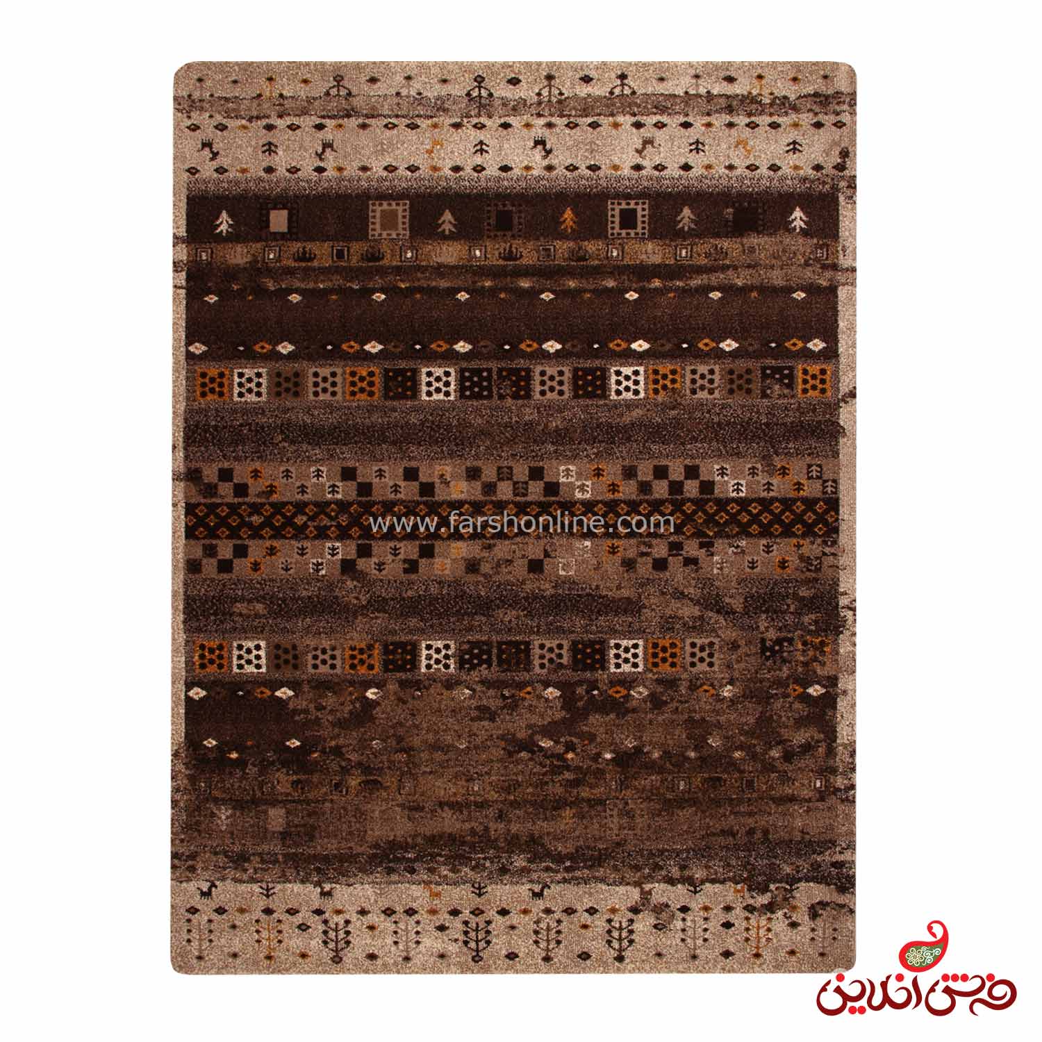فرش ساوین کد 2099 شکلاتی