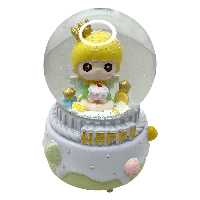 گوی موزیکال مدل HAPPY طرح دختر تاج به سر کد B387