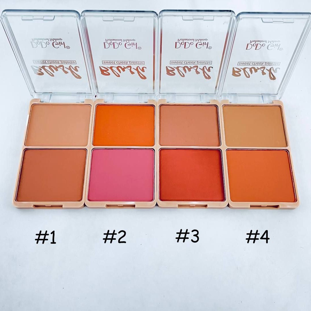پالت رژگونه دو رنگ دودوگرل 4 سری رنگدهی عالی ماندگاری بالا پودری فشرده پیگمنت عالی اورجینال 