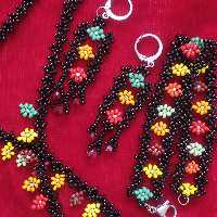 ست منجوقی طرح برگ پاییزی