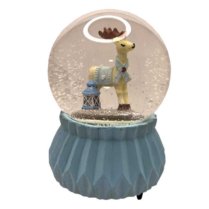 گوی موزیکال مدل کوکی کریسمس طرح گوزن و فانوس کد KA5852-43