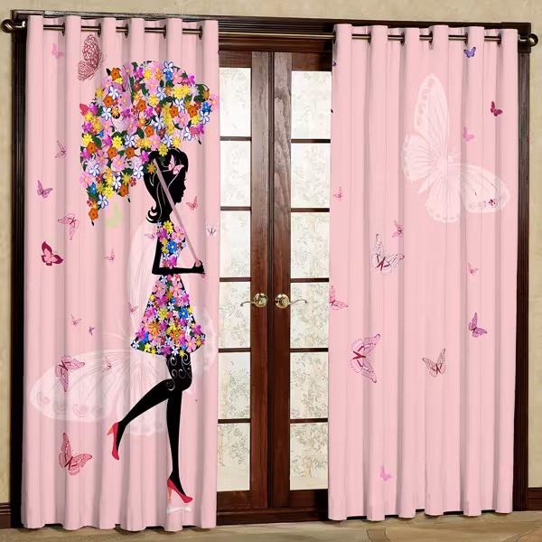 پرده مدل مخمل پانچی کد 7624 سایز 280x140 سانتی متر