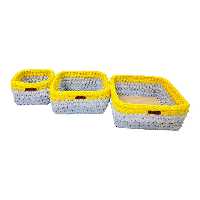 ست سبد وسایل کودک مدل سیسمونی کد Kids Storage Basket-08 مجموعه 3 عددی