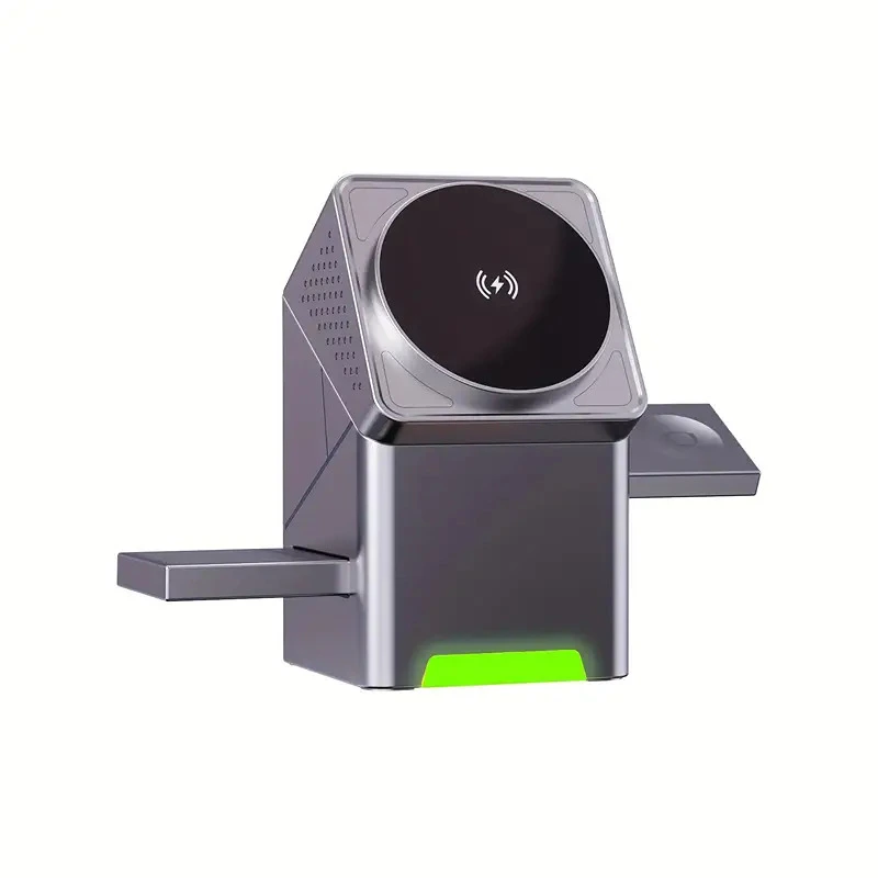 ارسال فوری   امکان خرید حضوری   ضمانت سلامت گارانتی اصلی و اورجینال بودن کالا   پایه شارژ رومیزی وایرلس مغناطیسی مدل Three in one Magnetic Rotatable Wireless Charger 15W R7