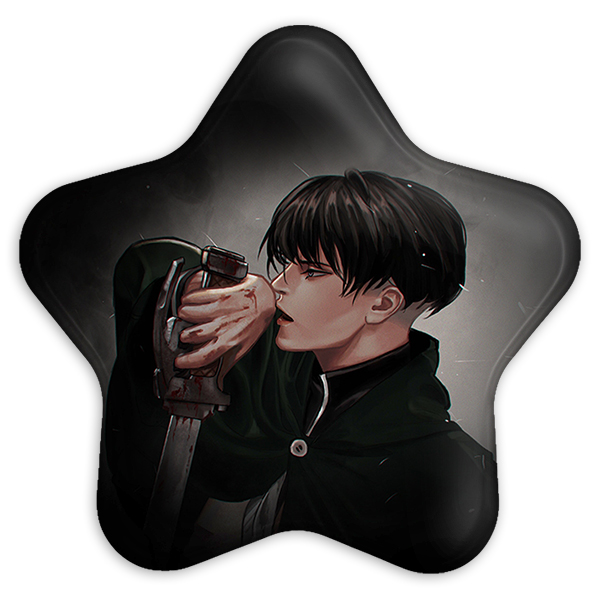 پیکسل خندالو طرح لیوای آکرمن انیمه اتک آن تایتان مدل ستاره ای کد 10965