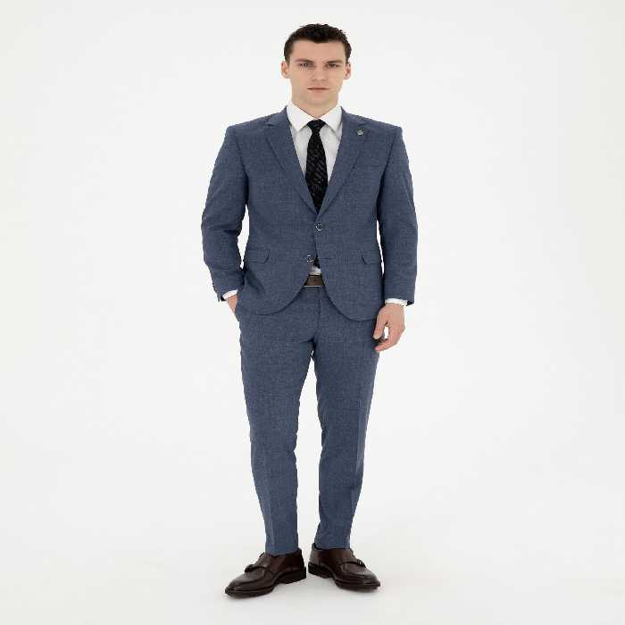 کت و شلوار مردانه آبی تیره پیرکاردین - فروشگاه لباس شهرمون