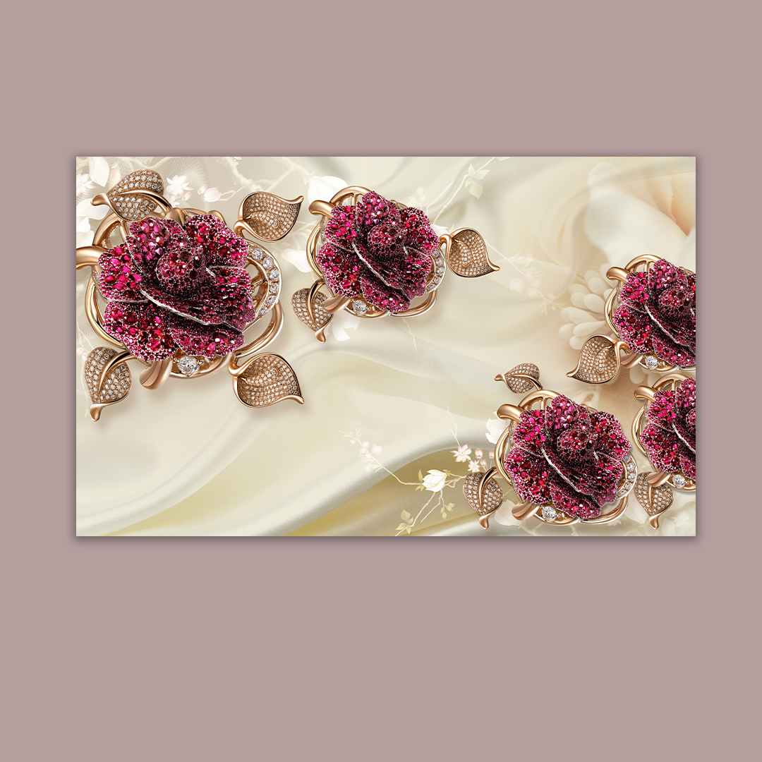 تابلو بوم مدل گل برجسته کد VND-18