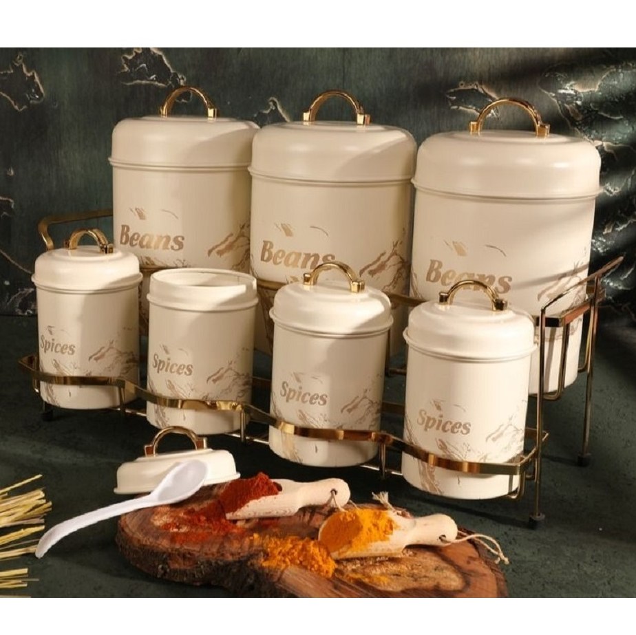 سرویس پاسماوری فلزی طرح ماربل آرتیستون 8 پارچه