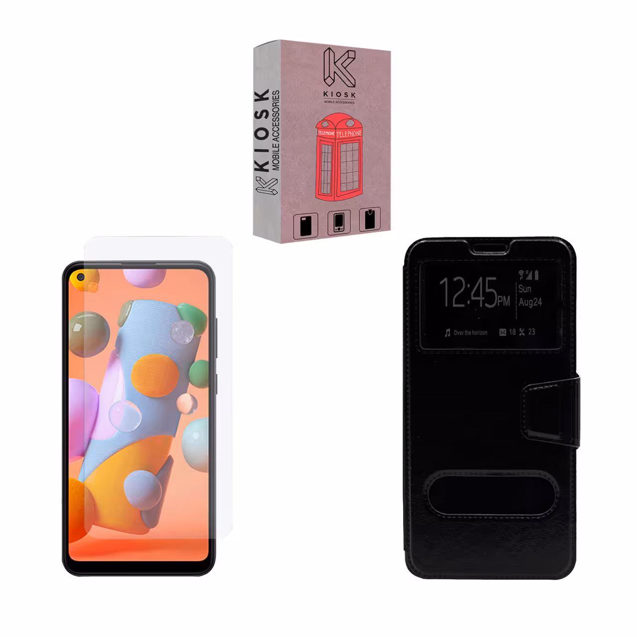 کیف کلاسوری کیوسک مدل KYSH-KGM-1 مناسب برای گوشی موبایل سامسونگ Galaxy A21S به همراه محافظ صفحه نمایش