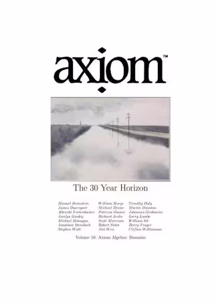 خرید و دانلود نسخه کامل کتاب Axiom: Volume 10.3: Axiom Algebra: Domains