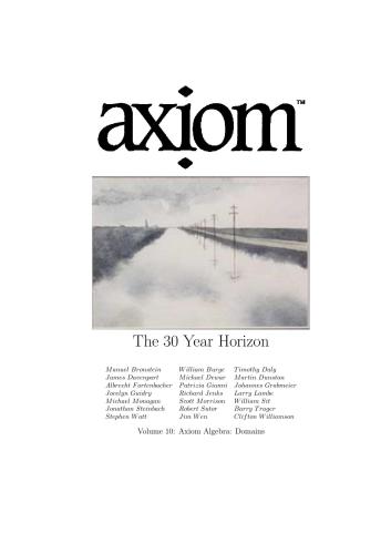 خرید و دانلود نسخه کامل کتاب Axiom: Volume 10.3: Axiom Algebra: Domains