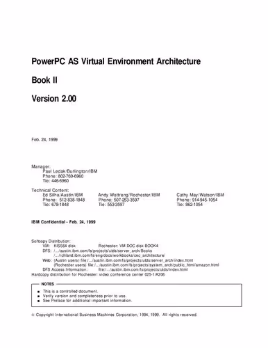 خرید و دانلود نسخه کامل کتاب PowerPC AS Virtual Environment Architecture Book II Version 2.00