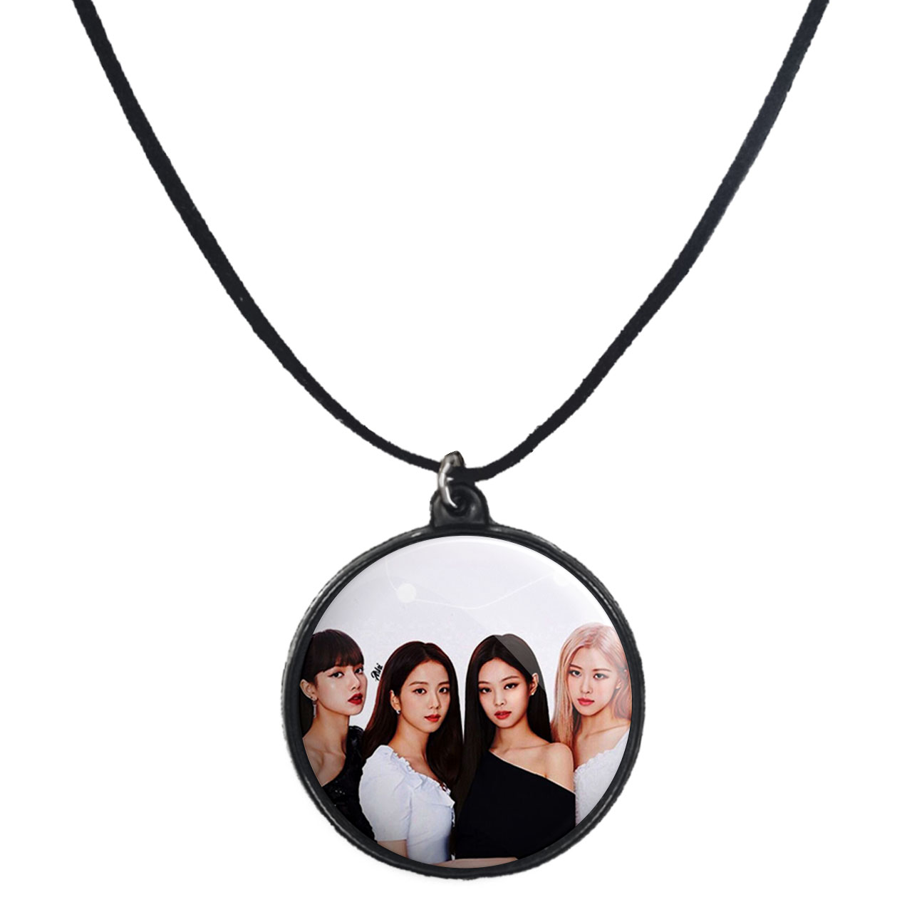 گردنبند پرمانه طرح بلک پینک کد pmb.17786 مدل دو طرفه