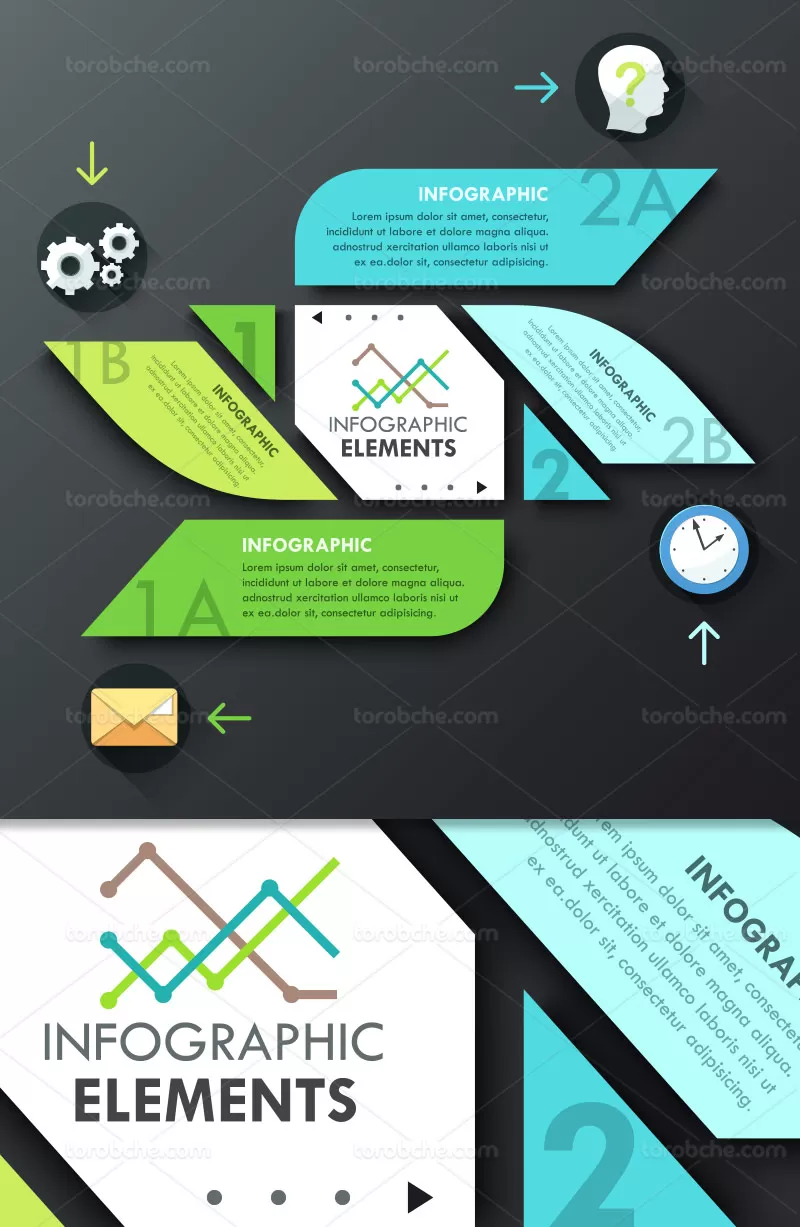 وکتور اینفوگرافیک کسب و کار انتزاعی | گرافیک با طعم تربچه
