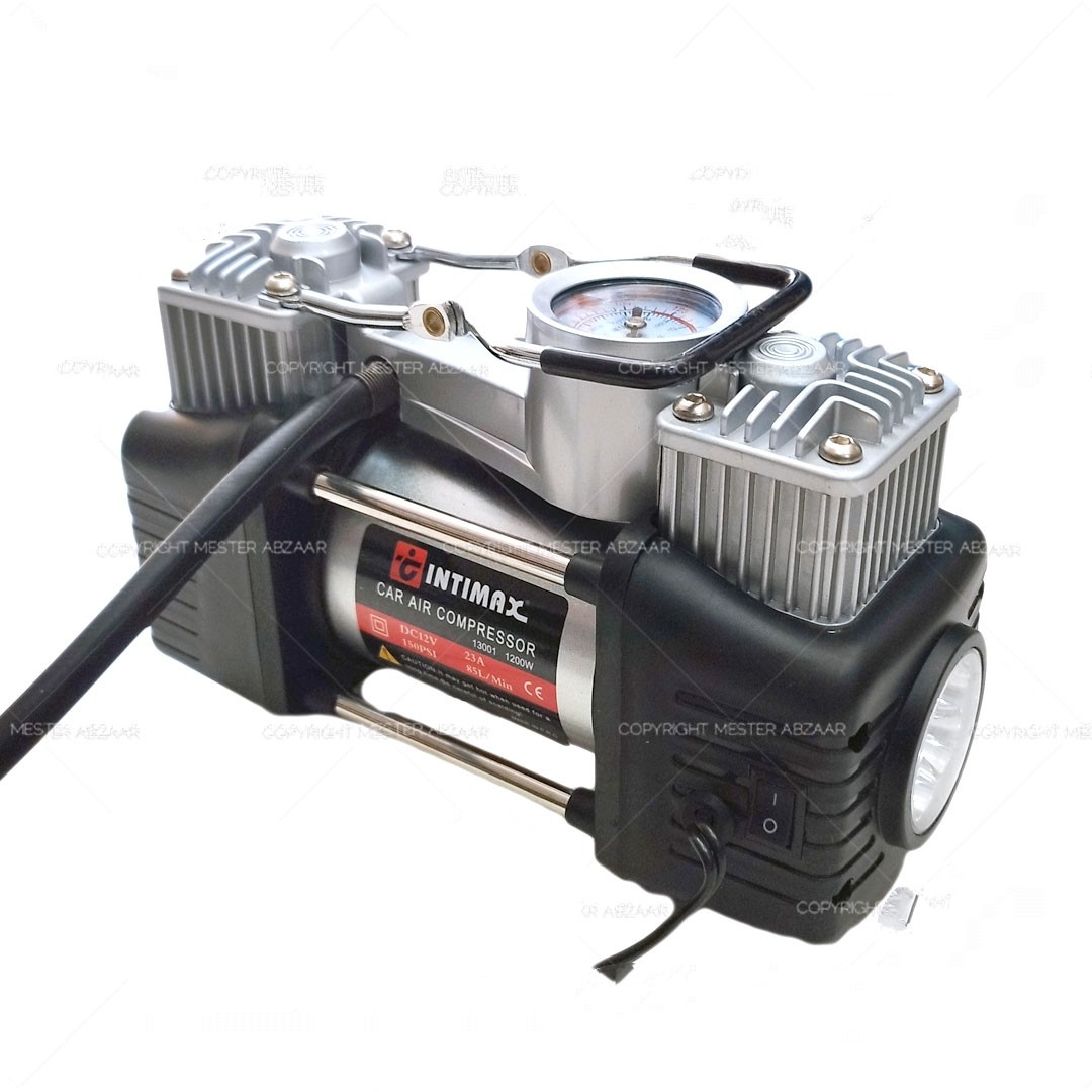 پمپ باد فندکی دو سیلندر  دیجیتال خودرو با کیف اینتیمکس INTIMAX 13003

