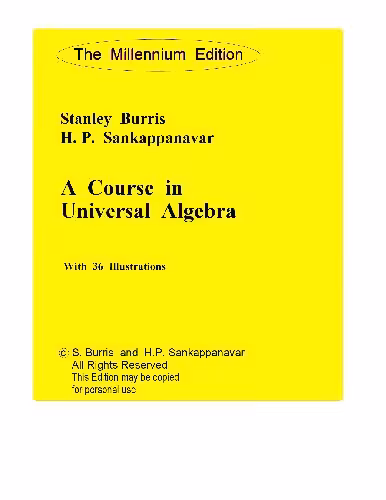 خرید و دانلود نسخه کامل کتاب A Course in Universal Algebra
