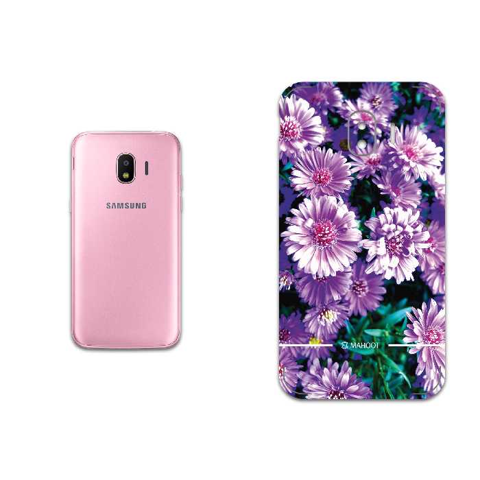 برچسب پوششی ماهوت مدل Purple-Flower مناسب برای گوشی موبایل سامسونگ Galaxy J2 Pro 2018