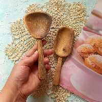 قاشق آجیل خوری چوبی دستساز بارلی مدل(1عددی)   رستا کد bar0257 چوب گردو 17 سانتی