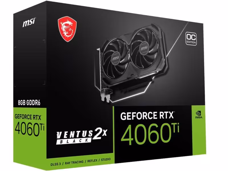 کارت گرافیک ام اس آی مدل MSI GeForce RTX 4060 Ti VENTUS 2X BLACK 8G OC GDDR6