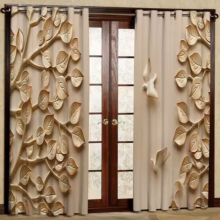 پرده مدل مخمل پانچی کد 7089 سایز 280x140 سانتی متر