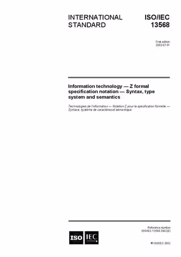 خرید و دانلود نسخه کامل کتاب ISO-IEC 13568-2002 Z formal specification notation — Syntax, type system and semantics