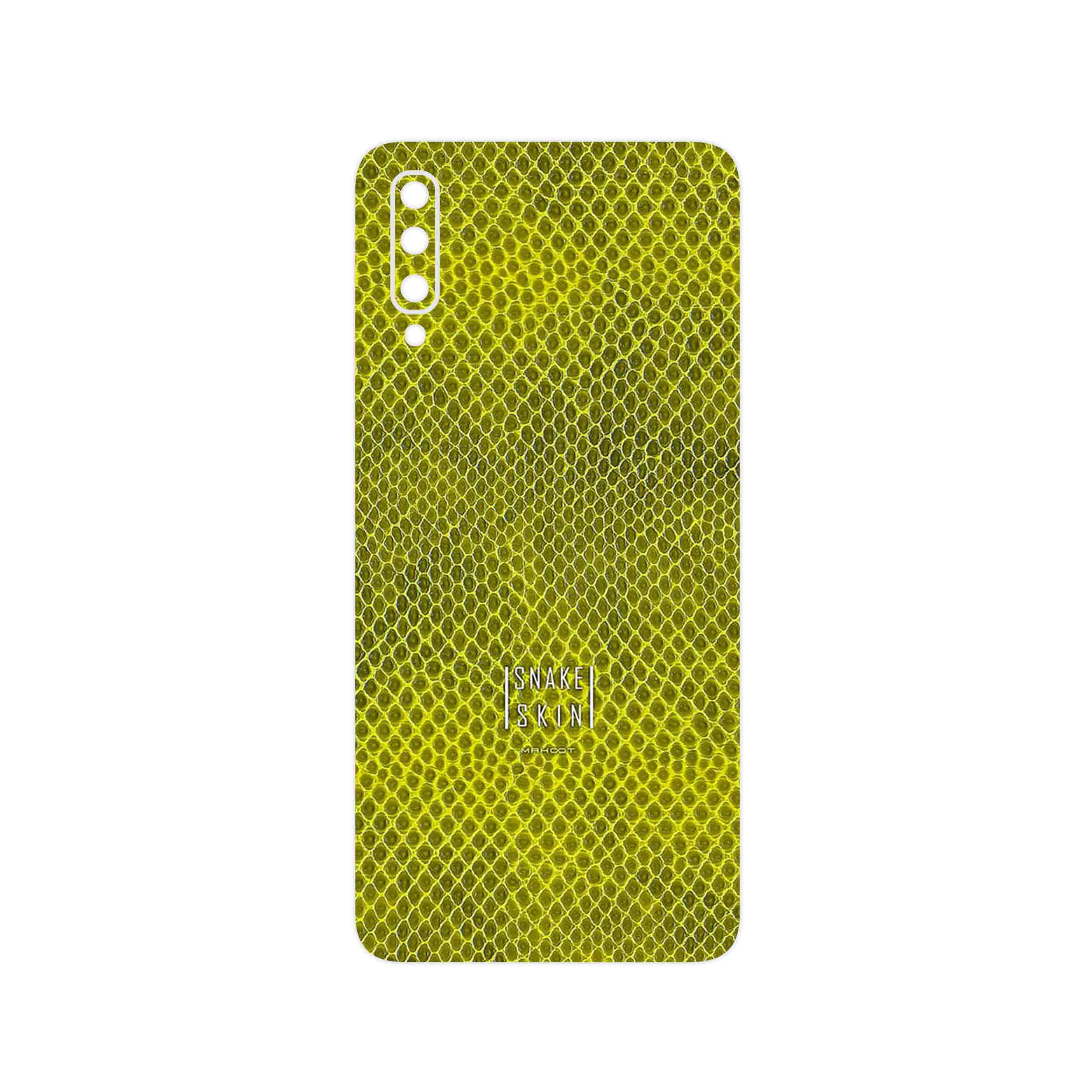 برچسب پوششی ماهوت مدل Yellow Snake Skin مناسب برای گوشی موبایل سامسونگ Galaxy A70