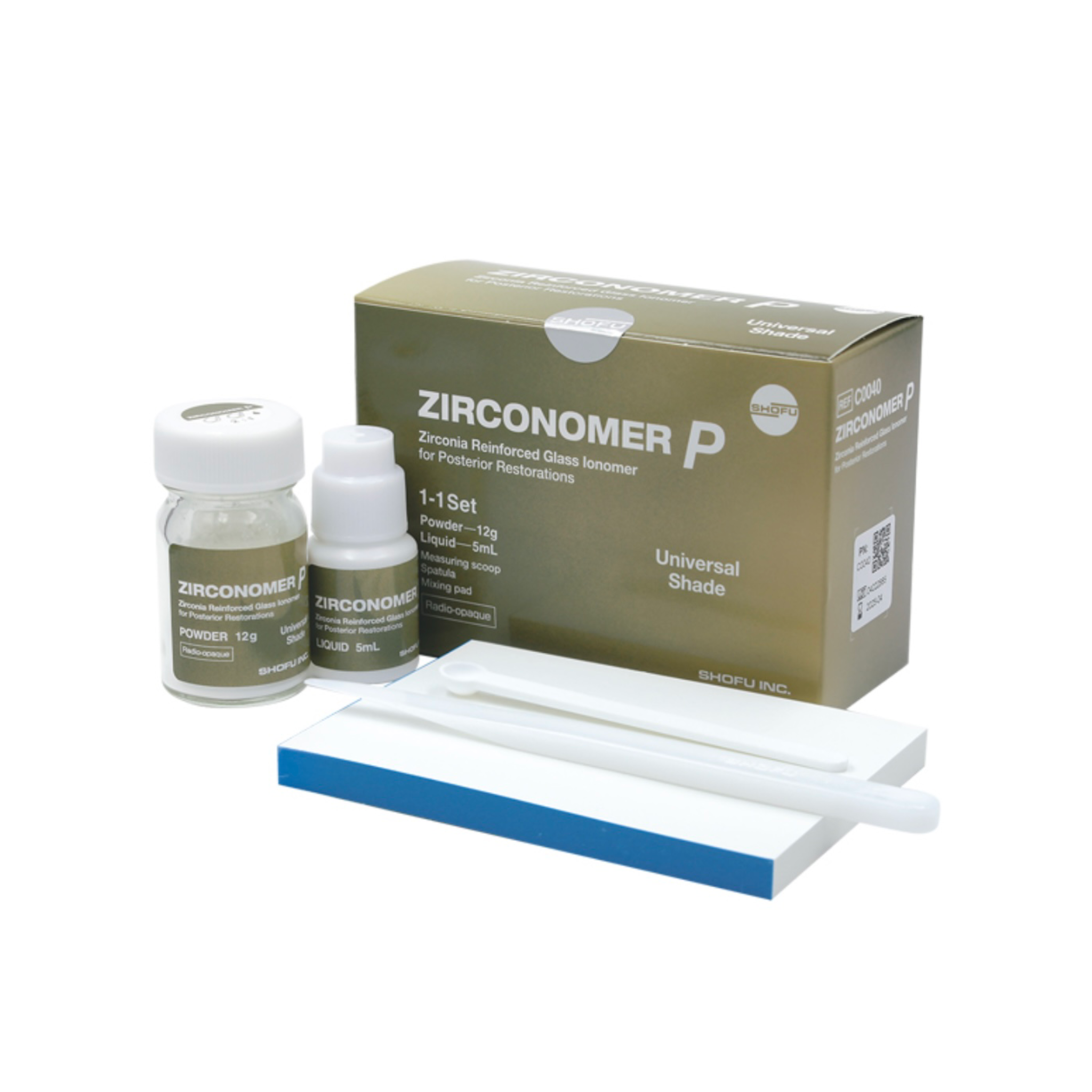 گلاس آینومر ترمیمی Zirconomer P (آمالگام سفید) شوفو