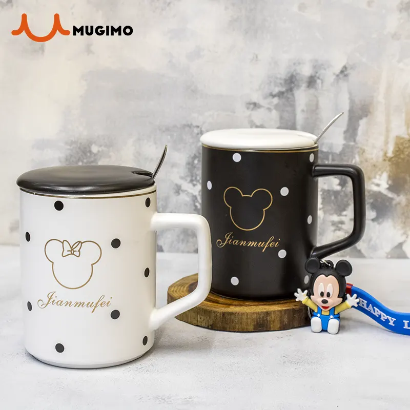 ماگ سرامیکی درب دار طرح میکی