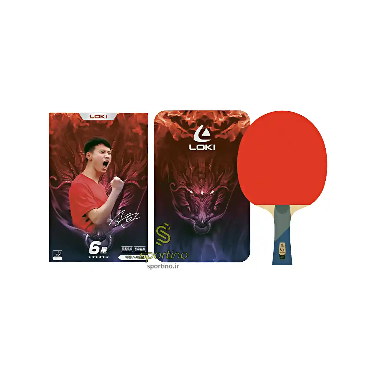 راکت پینگ پنگ لوکی 6 ستاره مدل R602