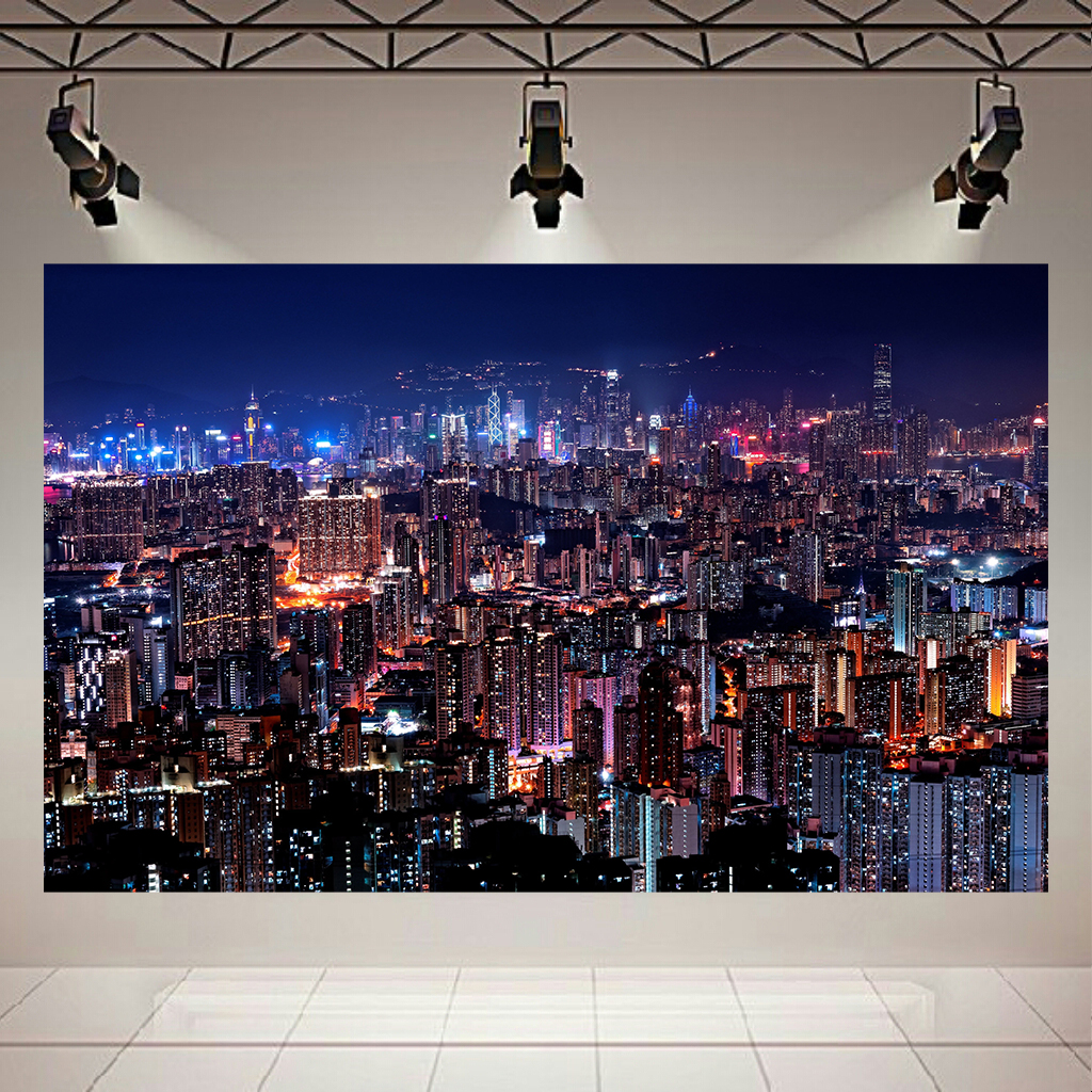 تابلو بوم طرح نمای شهری مدرن مدل هنگ کنگ کد AR2944