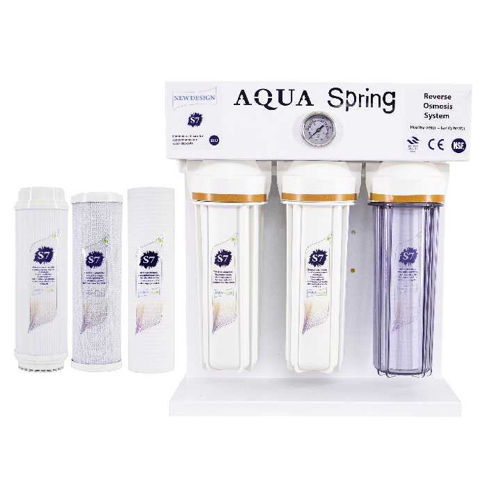 دستگاه تصفیه کننده آب آکوآ اسپرینگ مدل RO-S7-WZ 7200 به همراه فیلتر مجموعه سه عددی