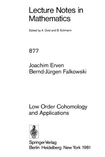 خرید و دانلود نسخه کامل کتاب Low Order Cohomology and Applications