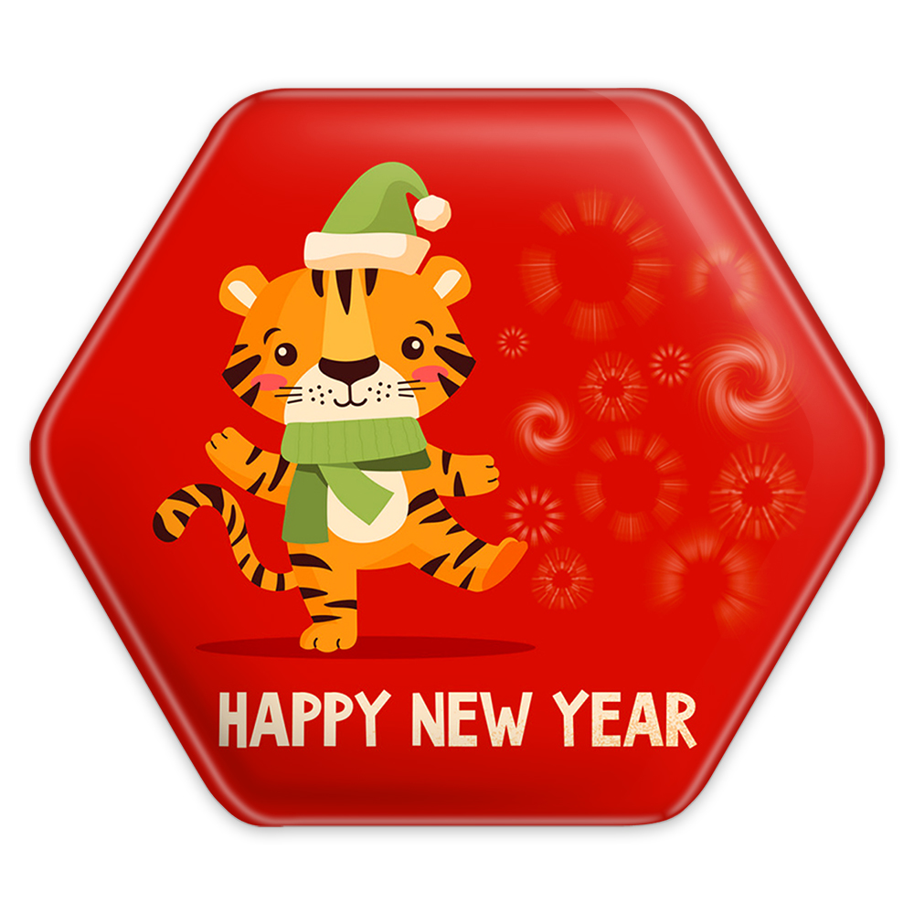 پیکسل خندالو طرح سال ببر مدل شش ضلعی کد 13034