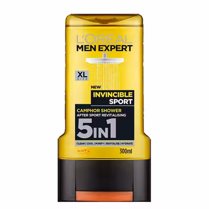 شامپو سر، صورت، ريش و بدن INVINCIBLE SPORT لورآل 300 ميل
