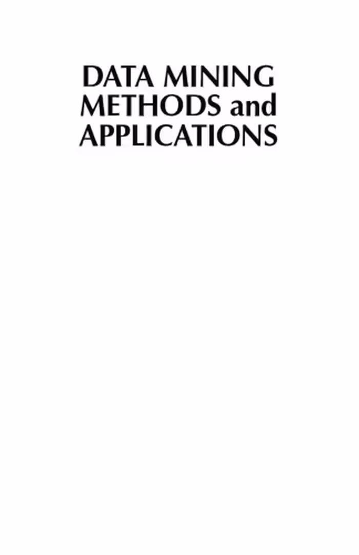 خرید و دانلود نسخه کامل کتاب Data Mining Methods and Applications