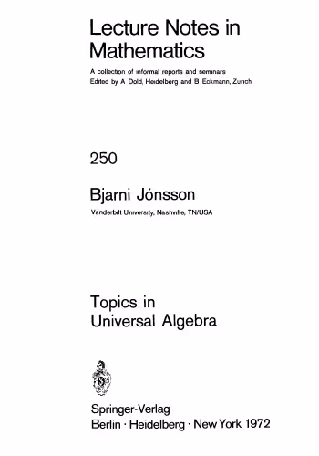 خرید و دانلود نسخه کامل کتاب Topics in Universal Algebra