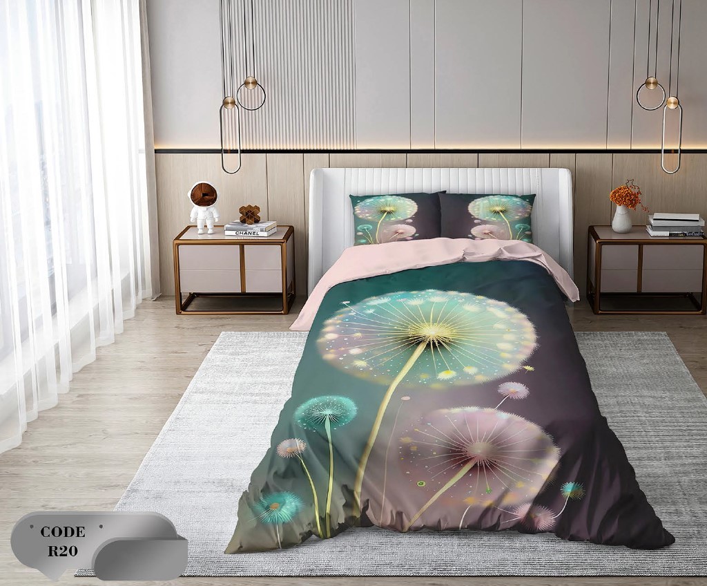 سرویس روتختی 1 نفره 4 تکه ابعاد 1.65 ×2.35 کشدار ضد حساسیت و عرق کد R20 | ست خواب و ست روتختی