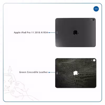 برچسب پوششی ماهوت مدل Green-Crocodile-Leather مناسب برای تبلت اپل iPad Pro 11 2018 A1934
