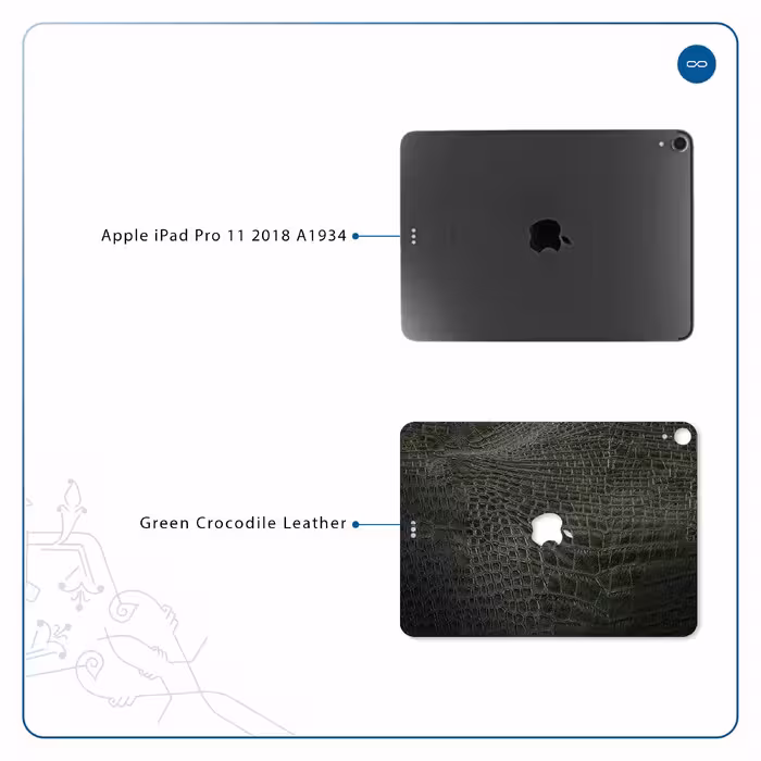 برچسب پوششی ماهوت مدل Green-Crocodile-Leather مناسب برای تبلت اپل iPad Pro 11 2018 A1934