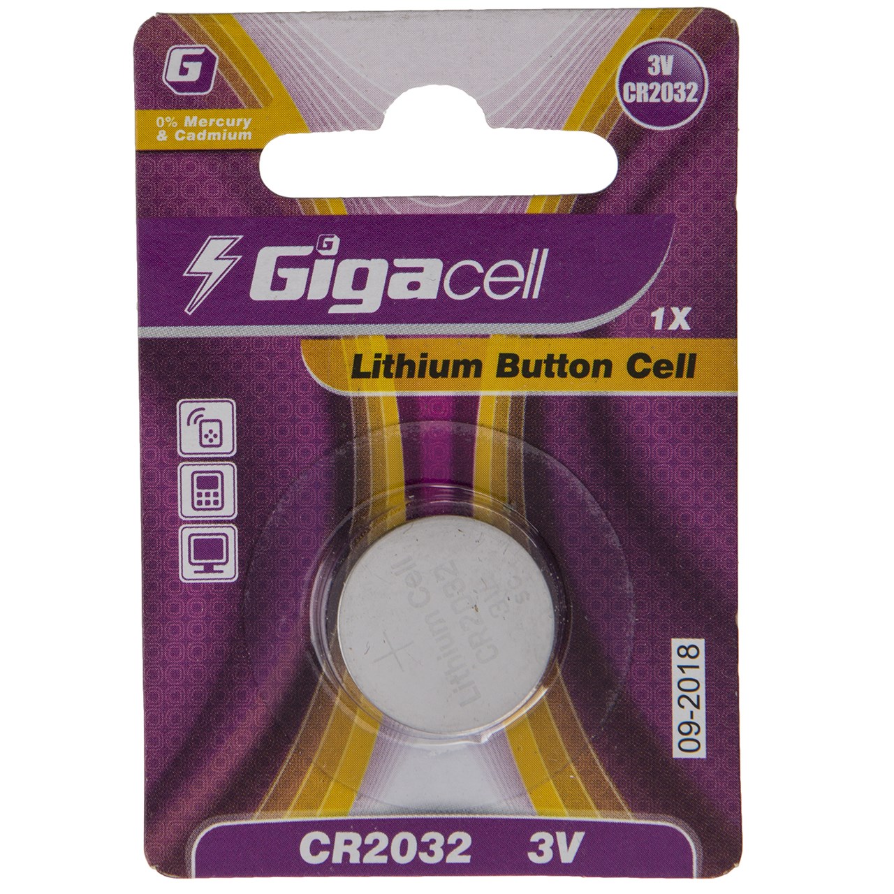 باتری سکه‌ ای لیتیومی گیگاسل مدل CR2032 بسته 1 عددی