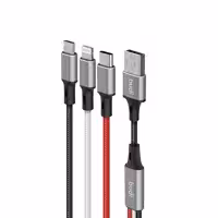 کابل تبدیل USB به لایتنینگ / MicroUSB / USB-C بودی مدل DC203A2 طول 1 متر