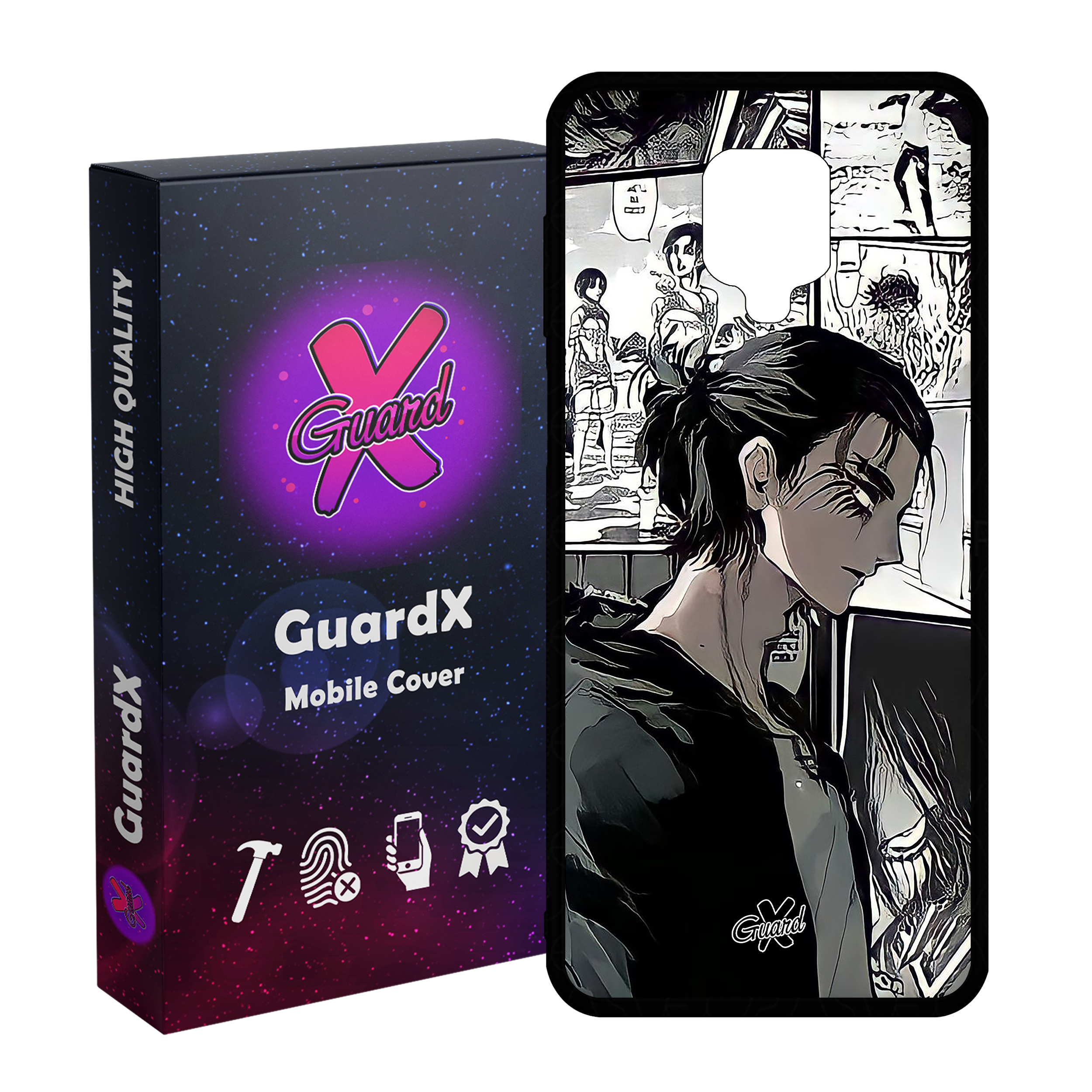 کاور گارد ایکس طرح Eren Yeager Anime مدل Glass10442 مناسب برای گوشی موبایل شیائومی Redmi Note9 Pro/Note 9 Pro Max/Redmi Note 9S/MI Poco M2 Pro