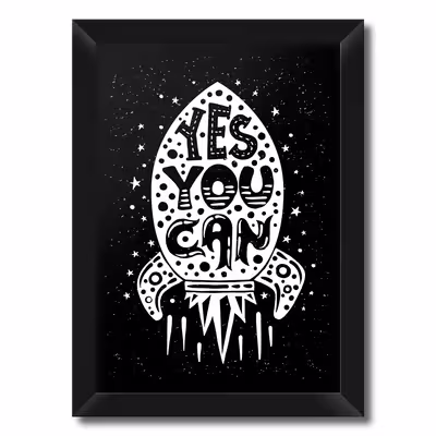 تابلو فنچ آرت طرح Yes You Can کد QT102 A-WB