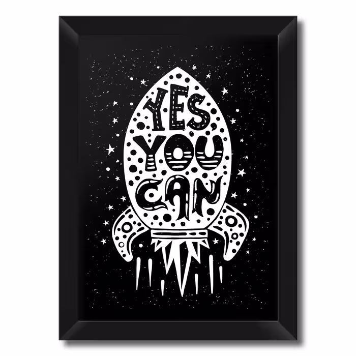 تابلو فنچ آرت طرح Yes You Can کد QT102 A-WB