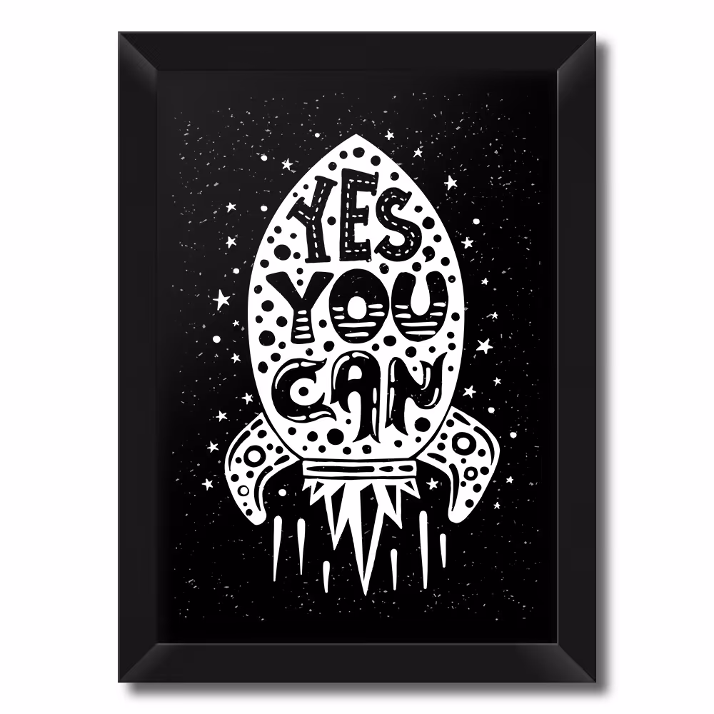 تابلو فنچ آرت طرح Yes You Can کد QT102 A-WB