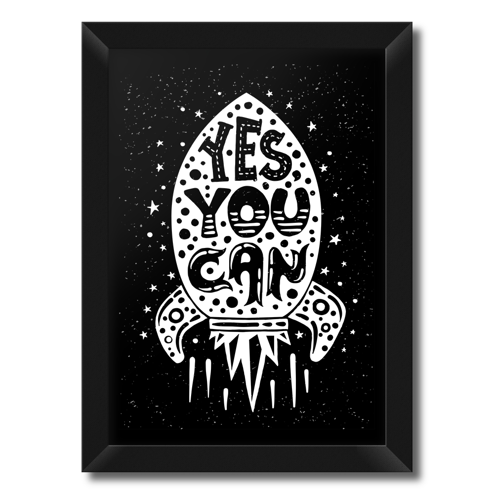 تابلو فنچ آرت طرح Yes You Can کد QT102 A-WB