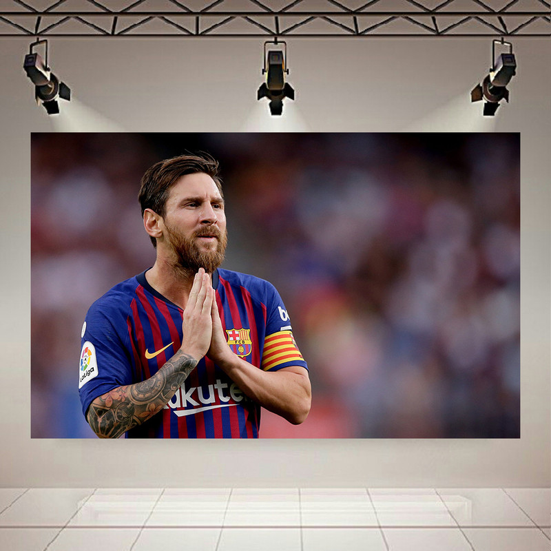 تابلو شاسی طرح لیونل مسی مدل کاپیتانی بارسلونا کد AR30753 | دنیای قاب