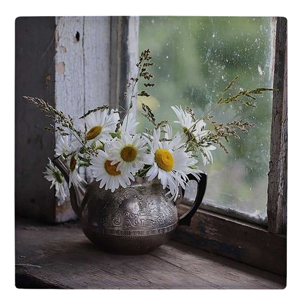  کاشی کارنیلا طرح گلدان گل پشت پنجره کد wkk306