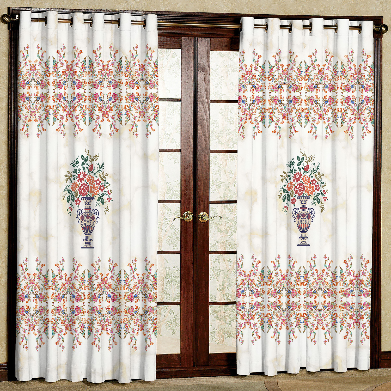 پرده مدل گلدان مخمل پانچی کد 4839 سایز 140x200 سانتی متر